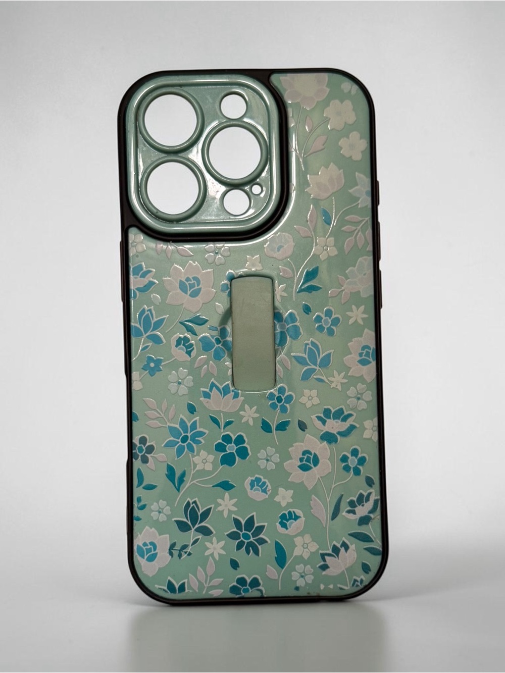 Floral Mint Protective Phone Case with Kickstand - Mint